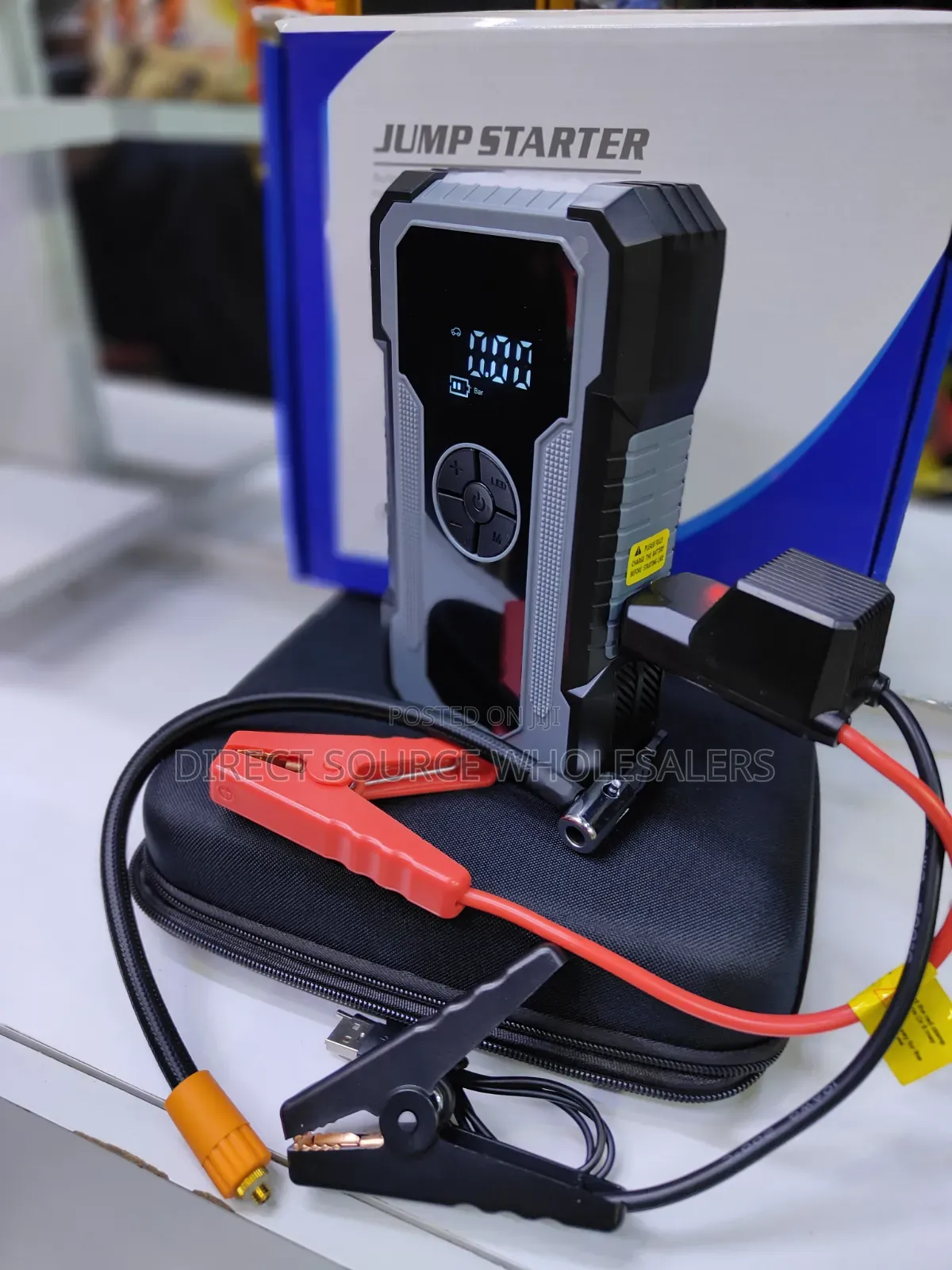 Powerful 4-in-1 Car Jump Starter With Air Compressor Power Bank