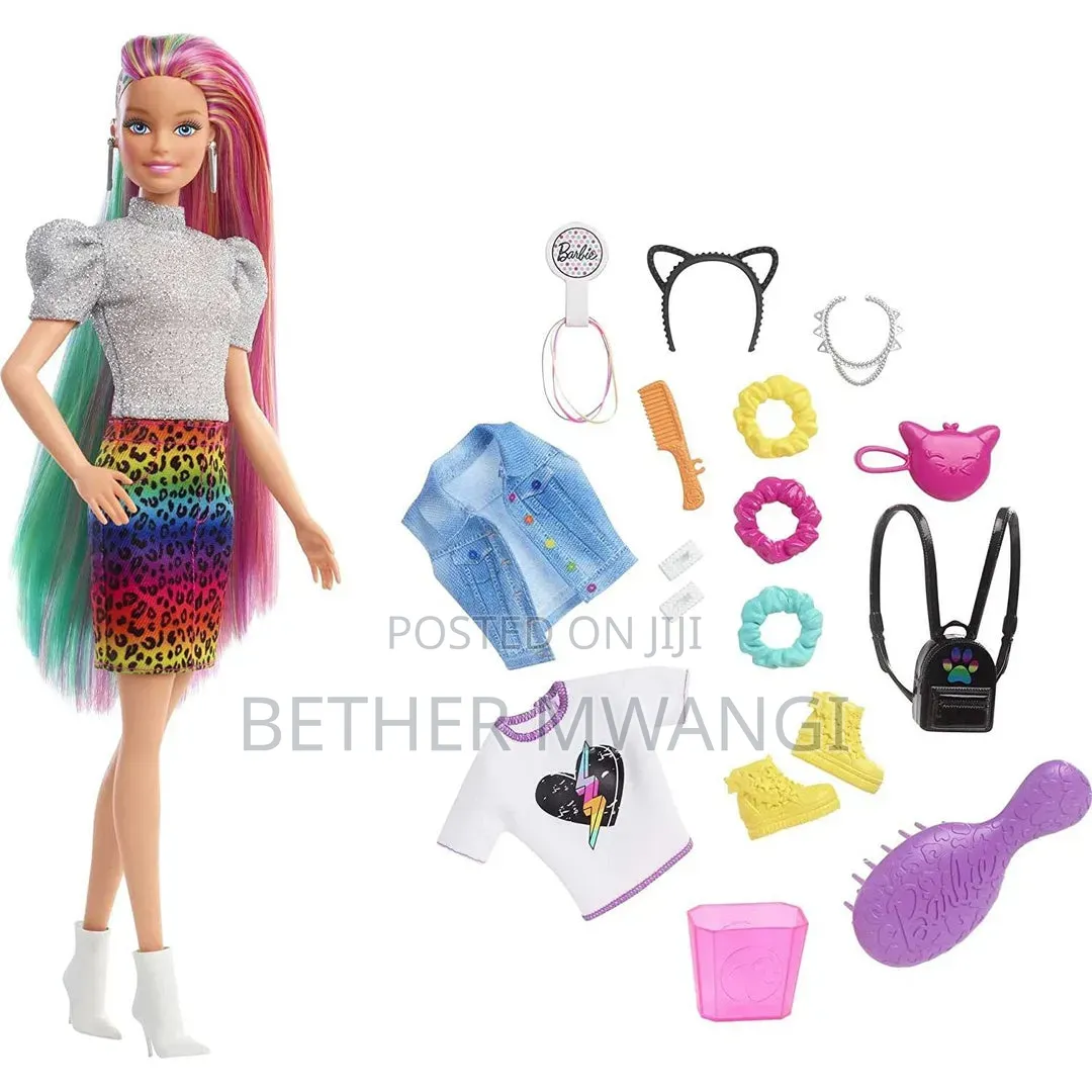 Barbie Leopard Rainbow Hair Feature Doll