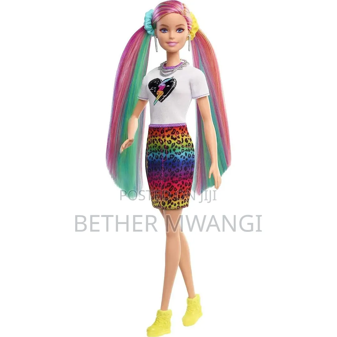 Barbie Leopard Rainbow Hair Feature Doll
