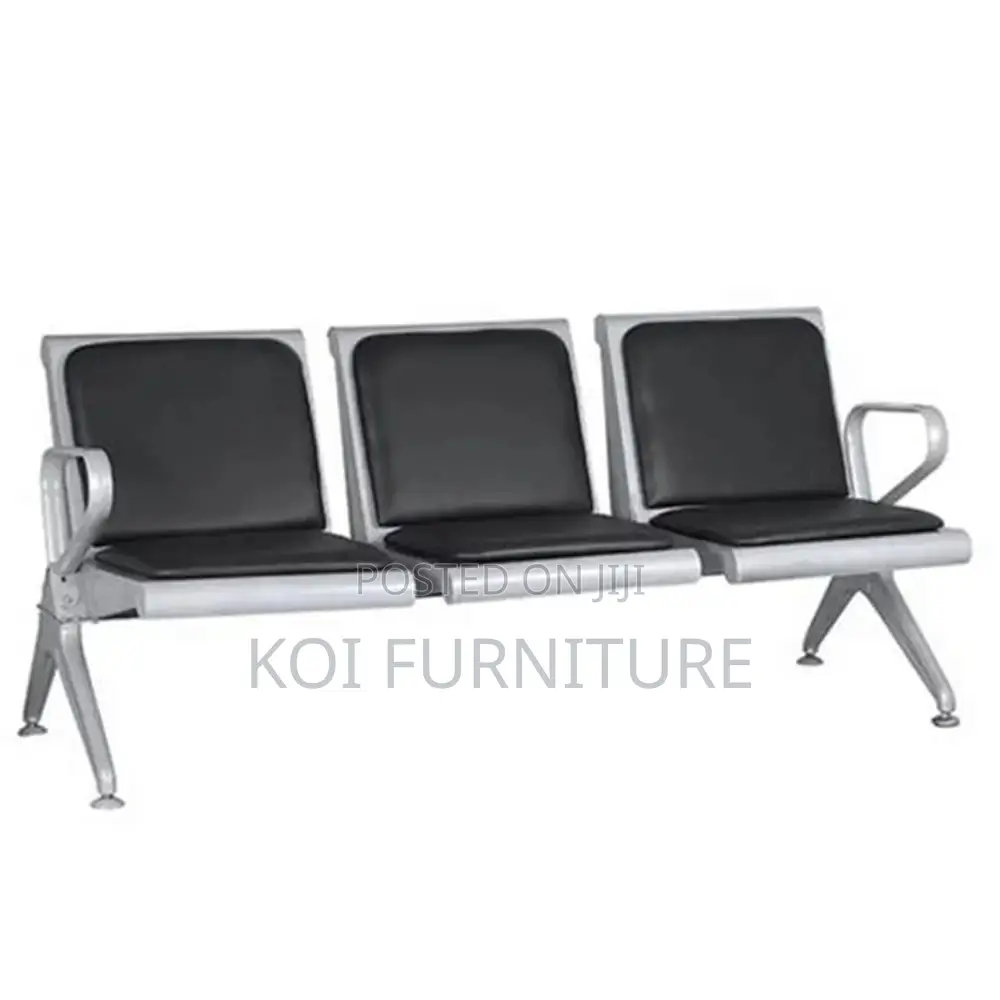 Benches; Leather Padded Three Seaters Reception Office Benches