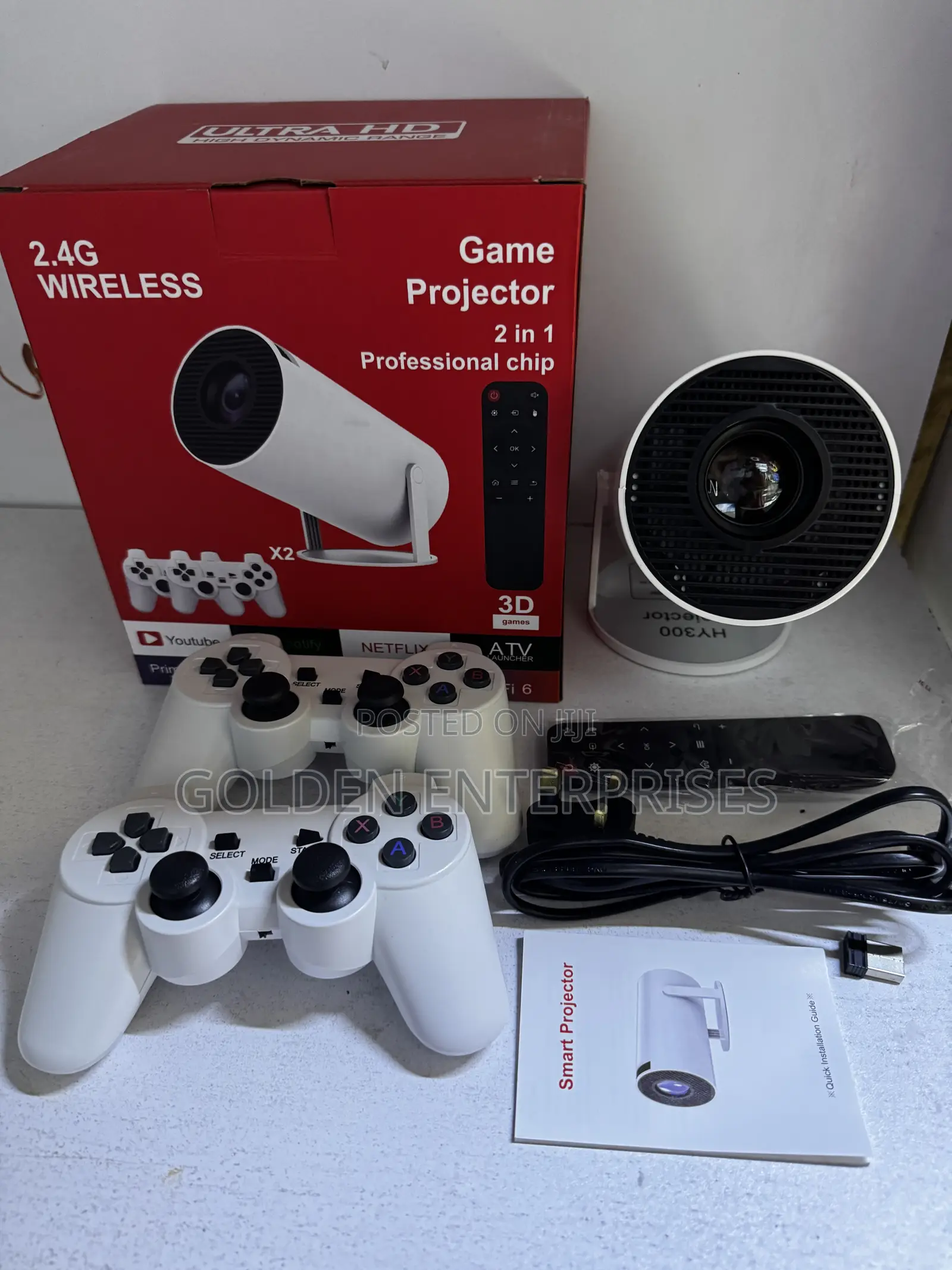 2 in 1 Wireless Game Projector – 3d Gaming + Smart Streaming