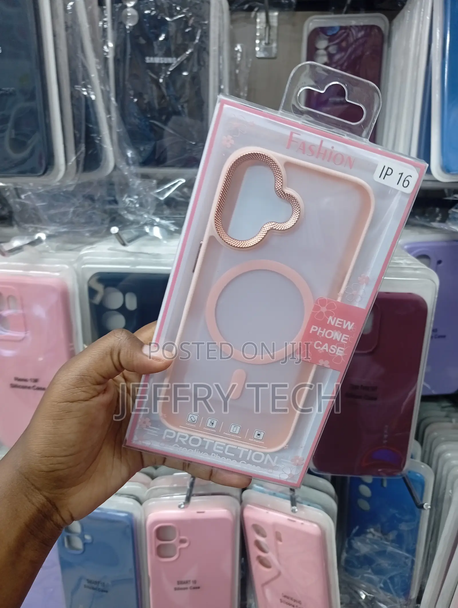iPhone 16 Metallic Pink Camera Ring and a Magsafe Case