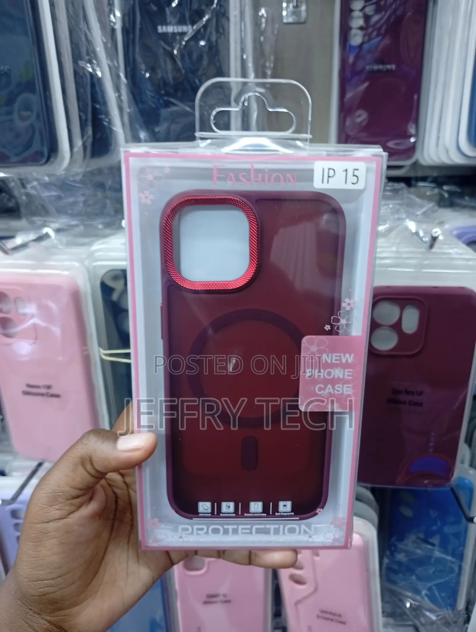 iPhone 15 Maroon Protective High-Quality Acrylic Case