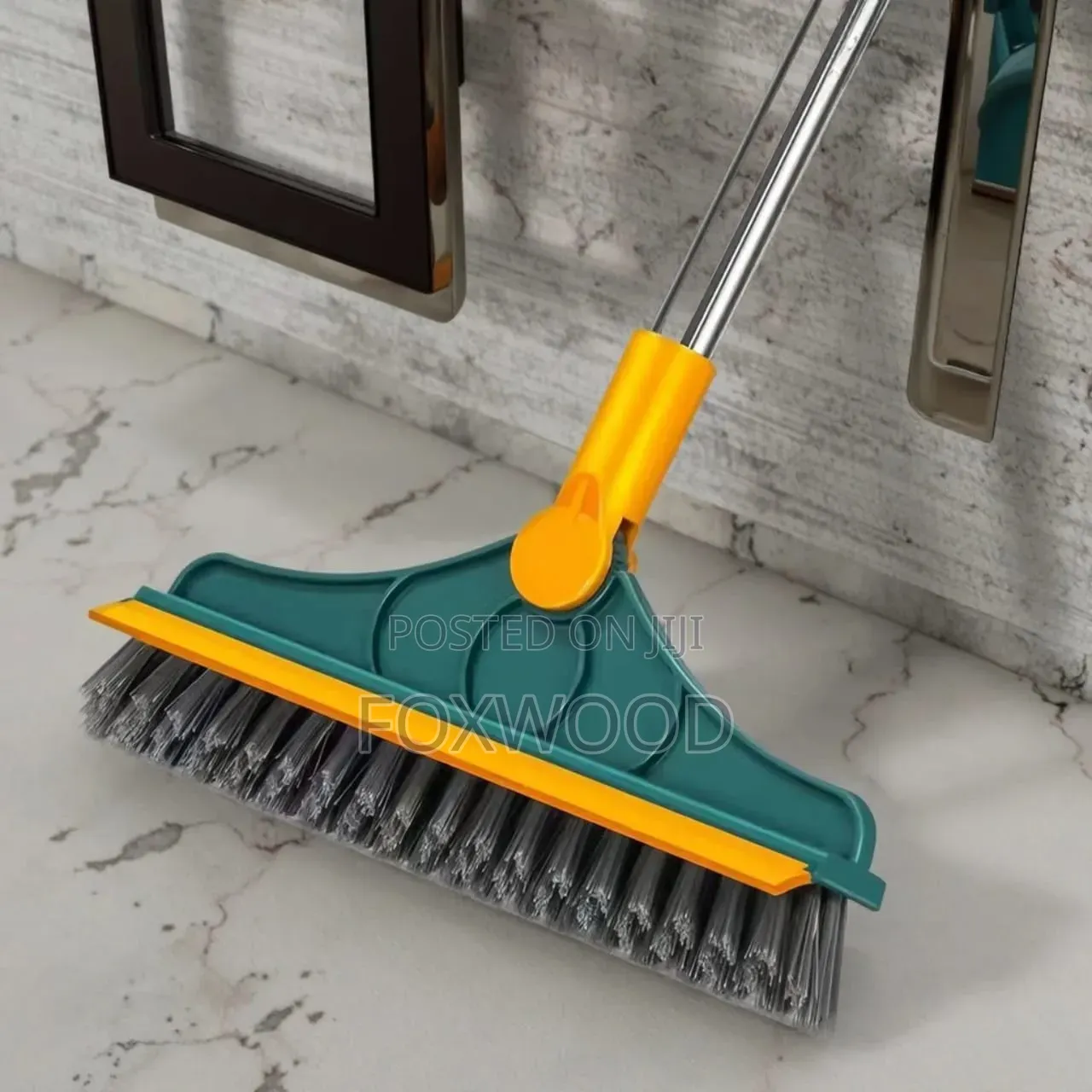 3-in-1 Floor Scrubbing v- Shaped Brush, Broom Squeegee