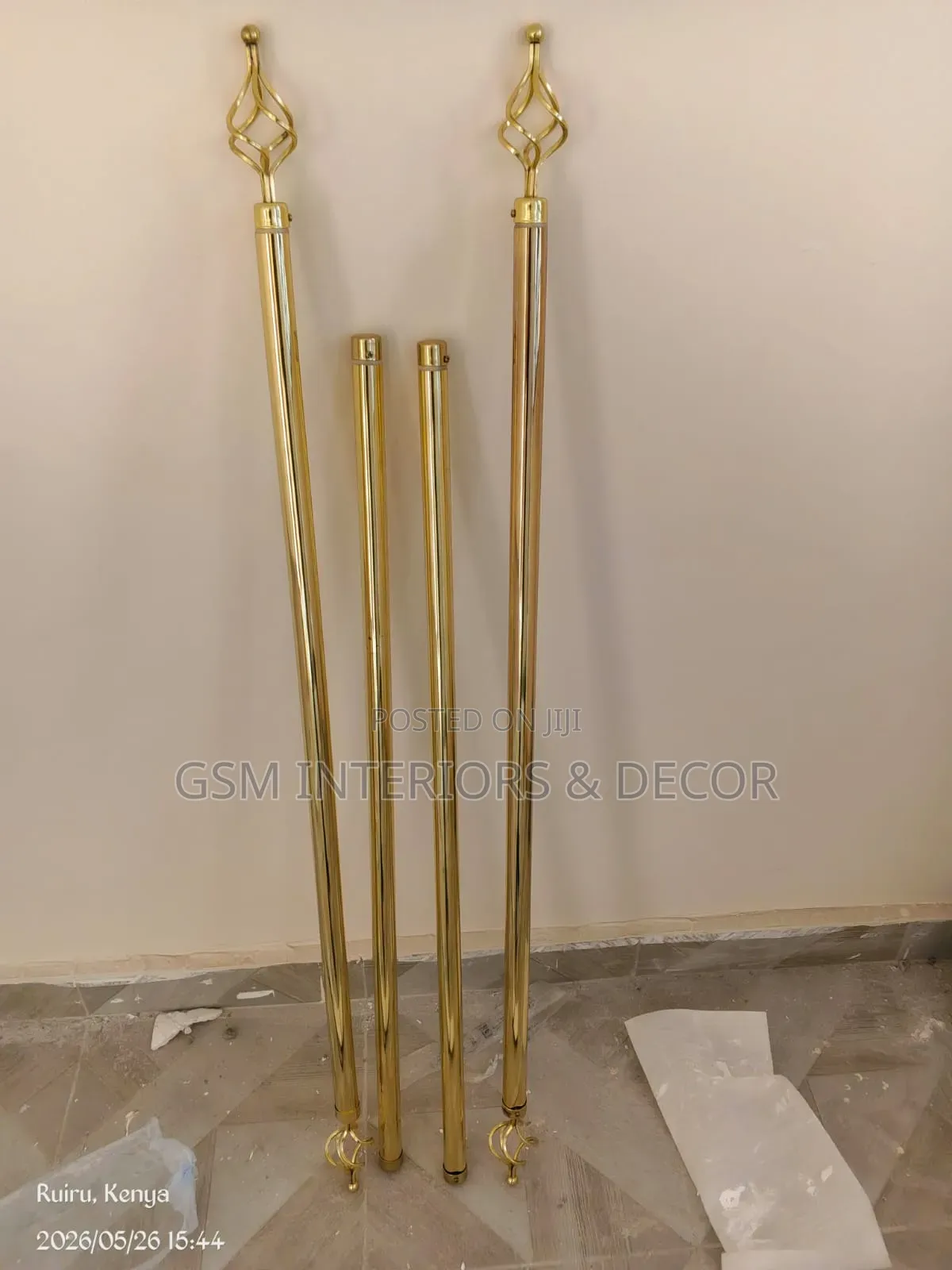 Adjustable Curtain Rods Single and Double Gold