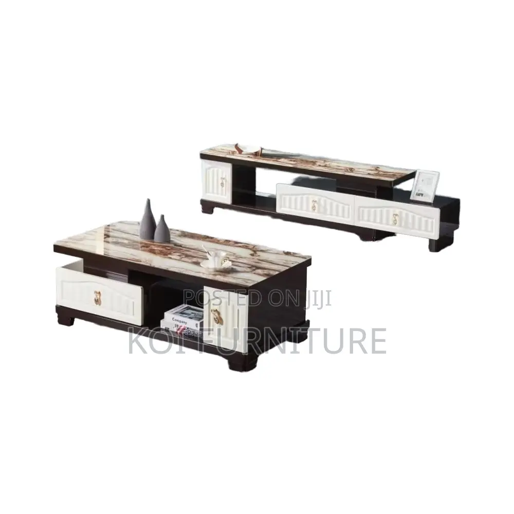 Coffee Table; Marble Home Living Room Coffee Table With Storage