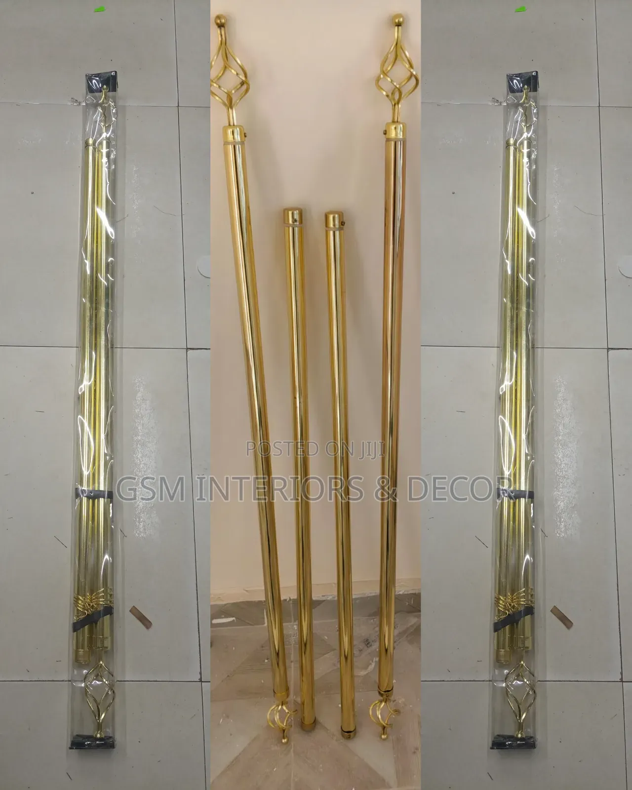 Extendable Curtain Rods in Gold Shades 1 Meter
