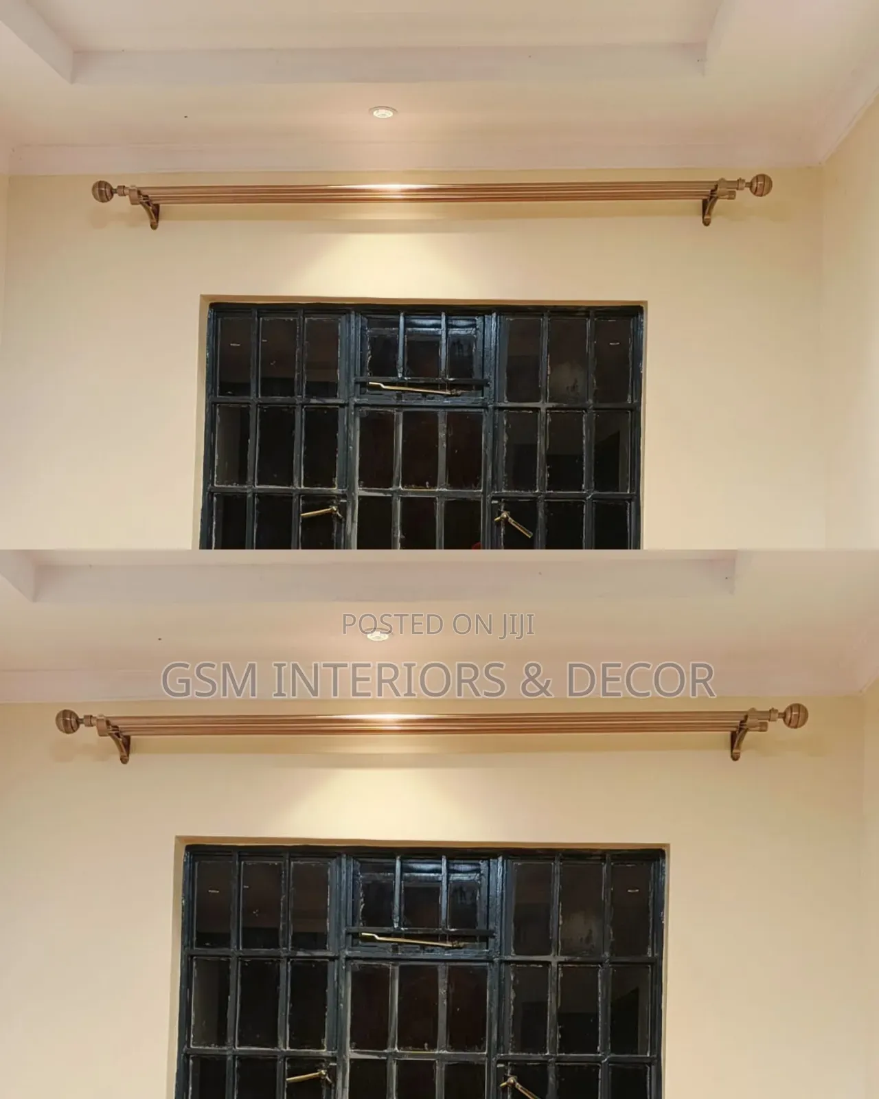 Gold Curtain Rods Double for Bedrooms and Hallway