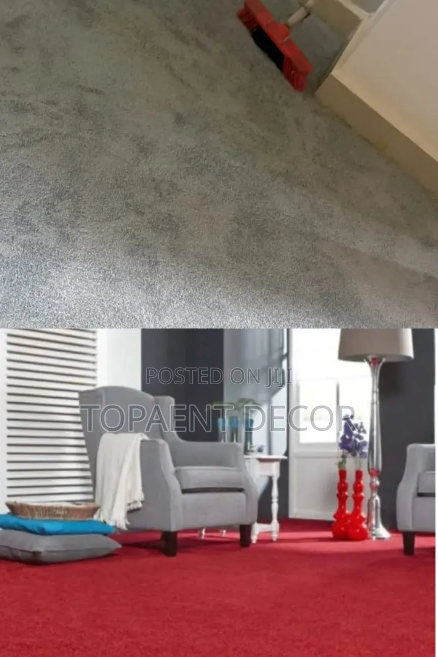 Light Grey and Red,Wall to Wall Vip Carpet Solution