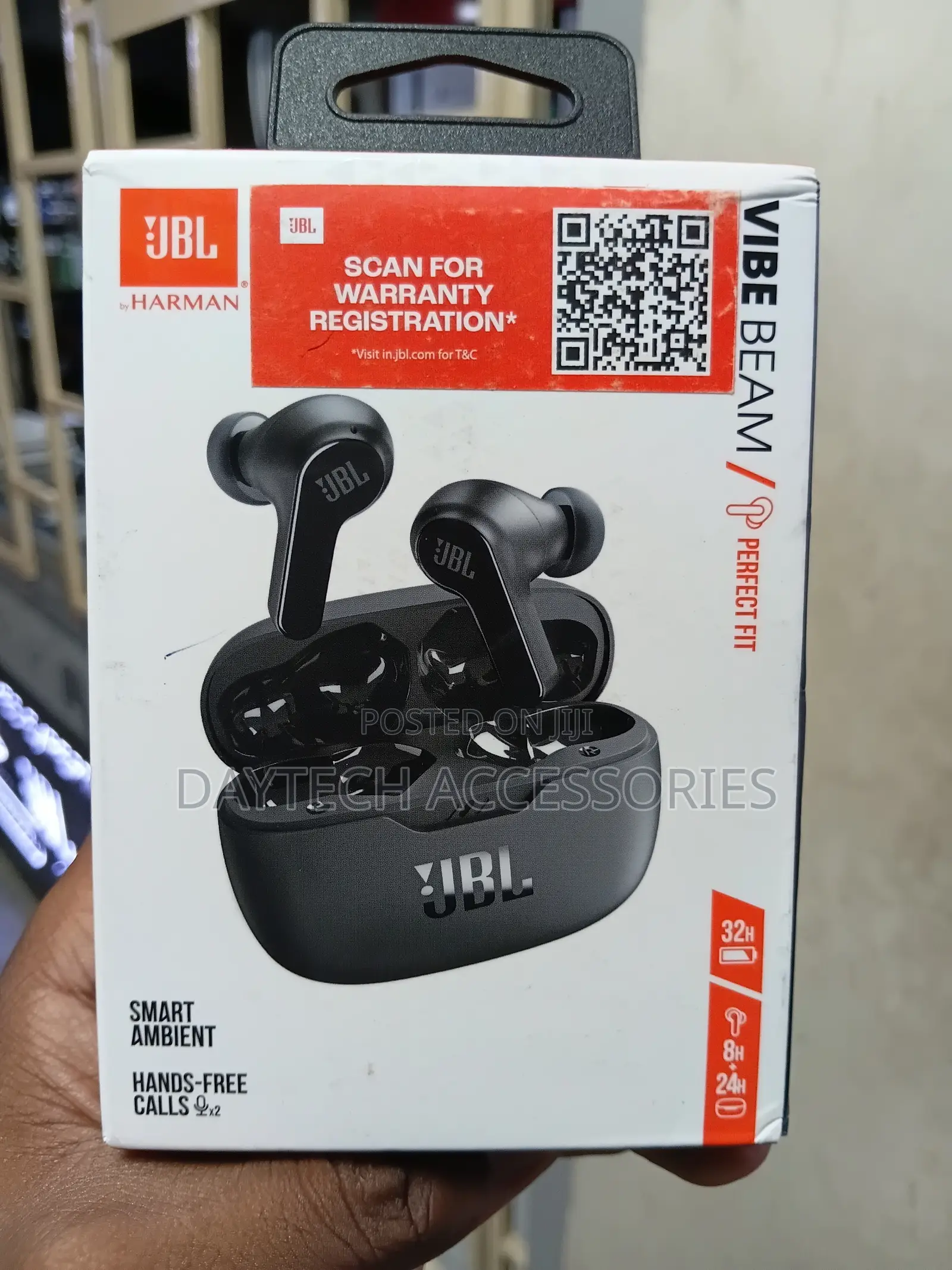 JBL Vibe Beam Black True Wireless Earbuds