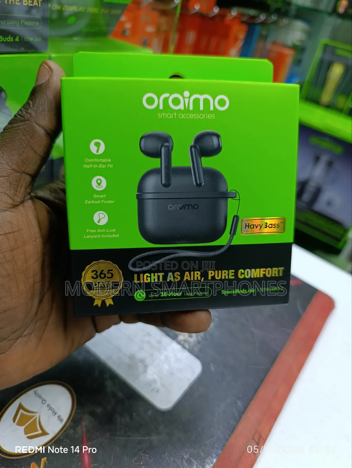Oraimo Spacebuds Air Otw 324s 38hrs Playtime Bluetooth Earphones
