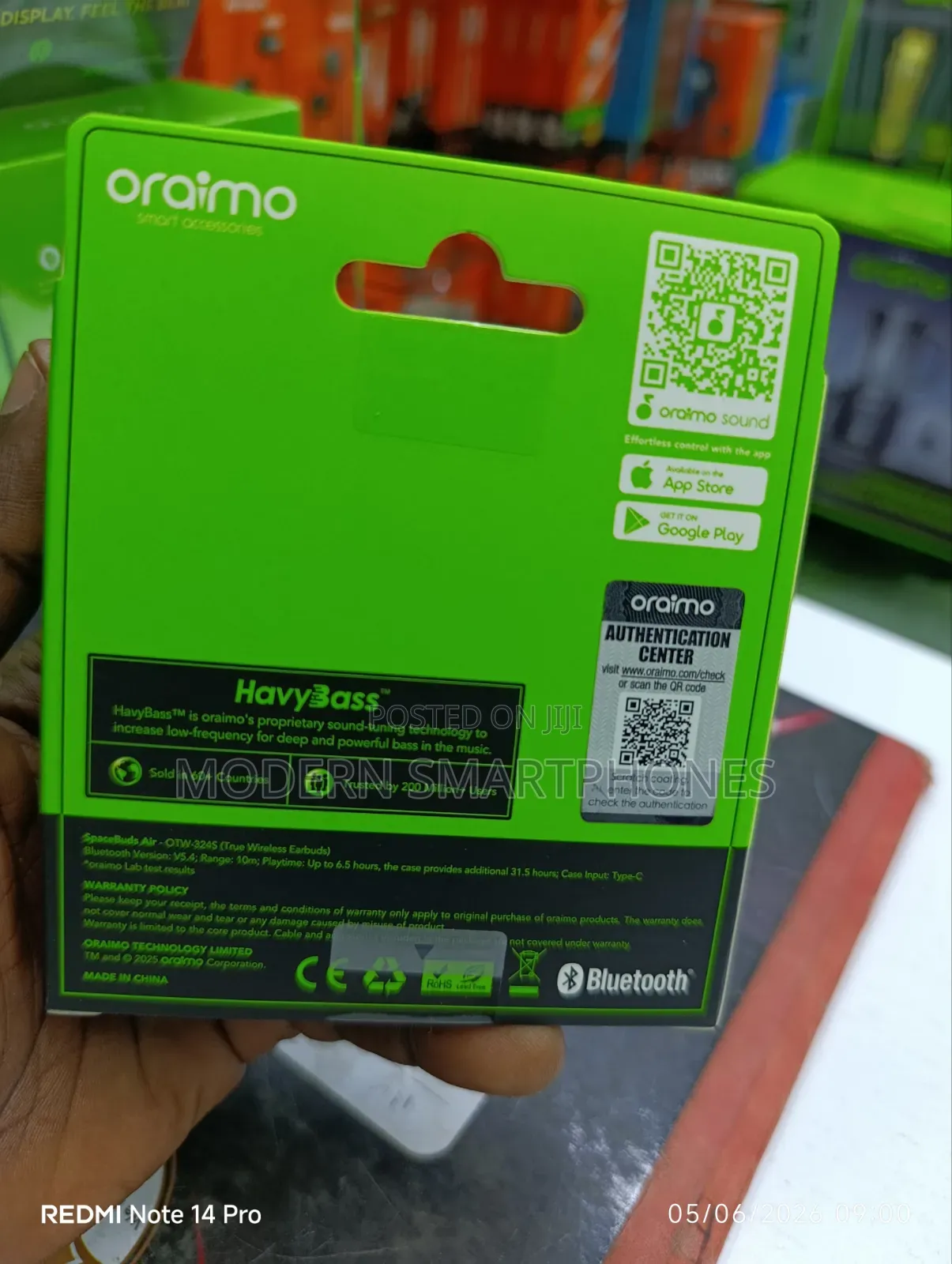 Oraimo Spacebuds Air Otw 324s 38hrs Playtime Bluetooth Earphones