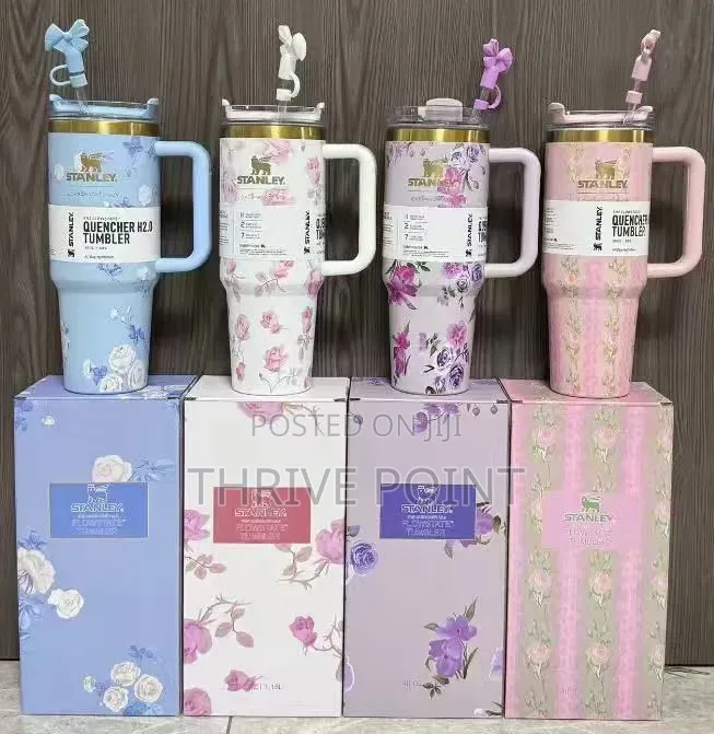 Flowered Stanley Cups With Topper