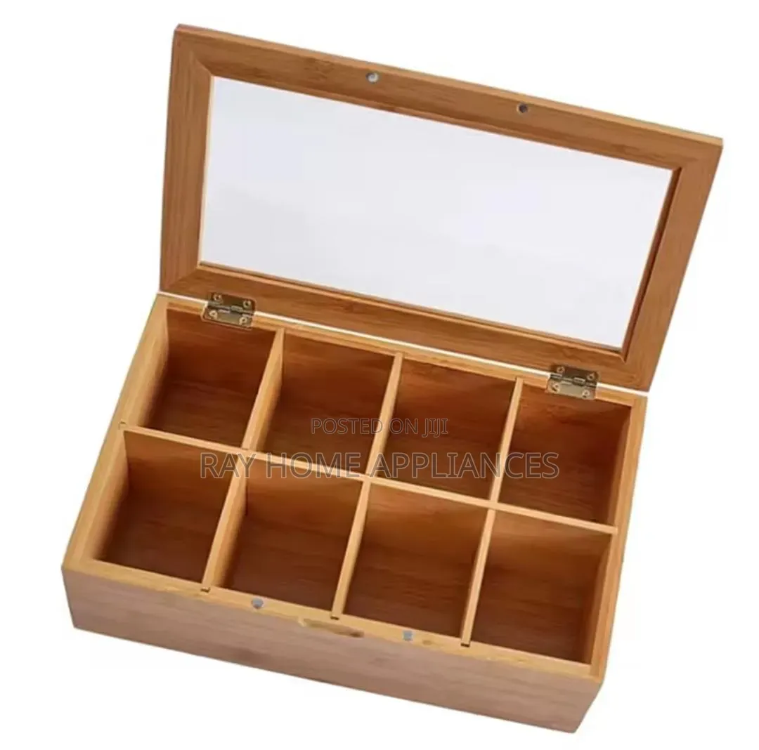 8 Slots Bamboo Wooden Teabag Organiser