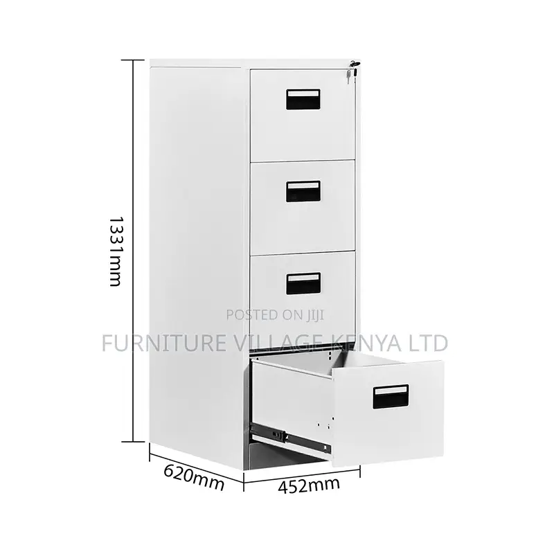 4 Drawer Single Lock Metallic Cabinet
