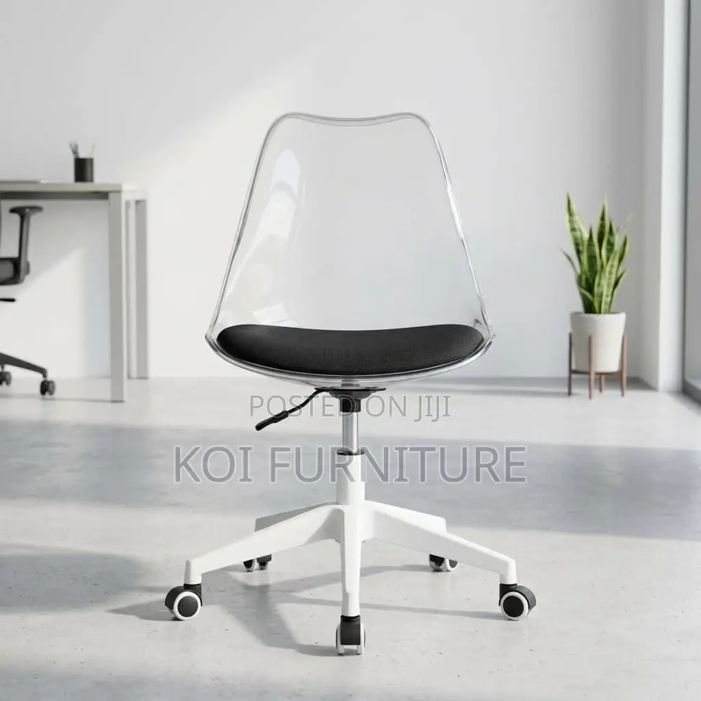 Office Chair : Modern Transparent Eames-Style Office Chair