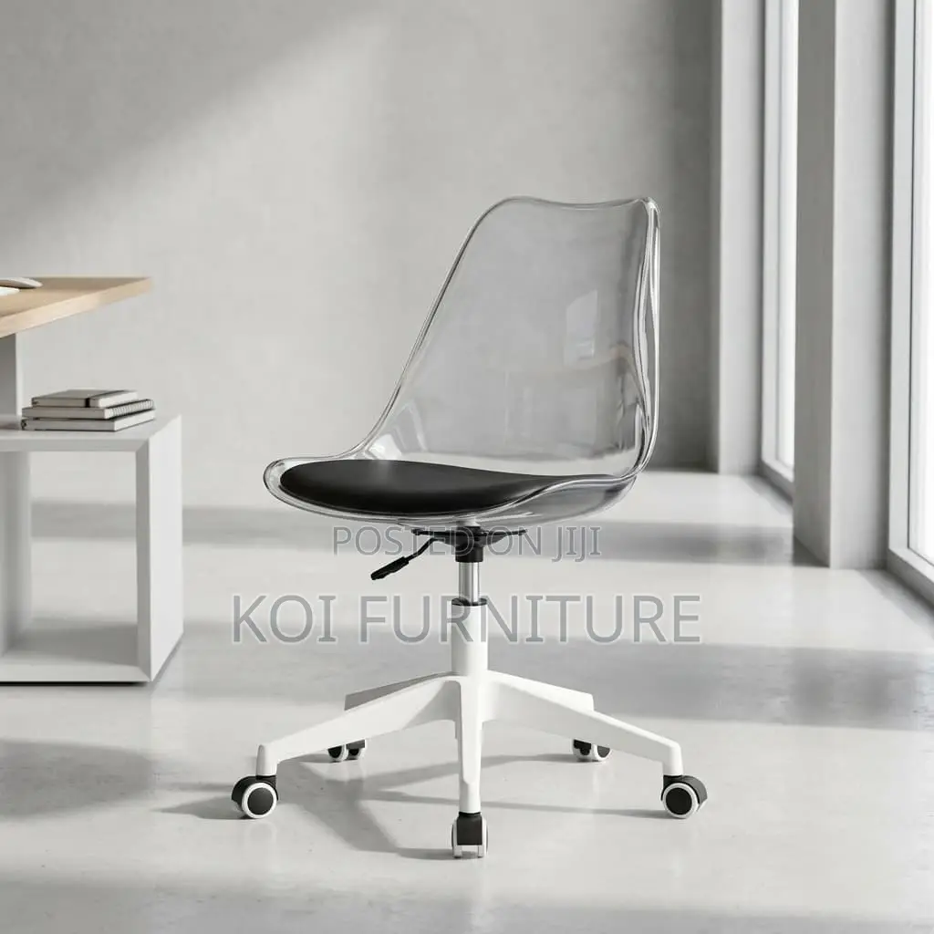 Office Chair : Modern Transparent Eames-Style Office Chair