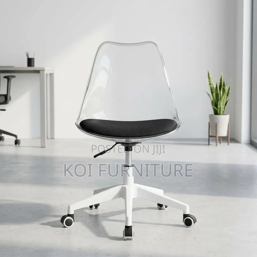 Office Chair : Modern Transparent Eames-Style Office Chair