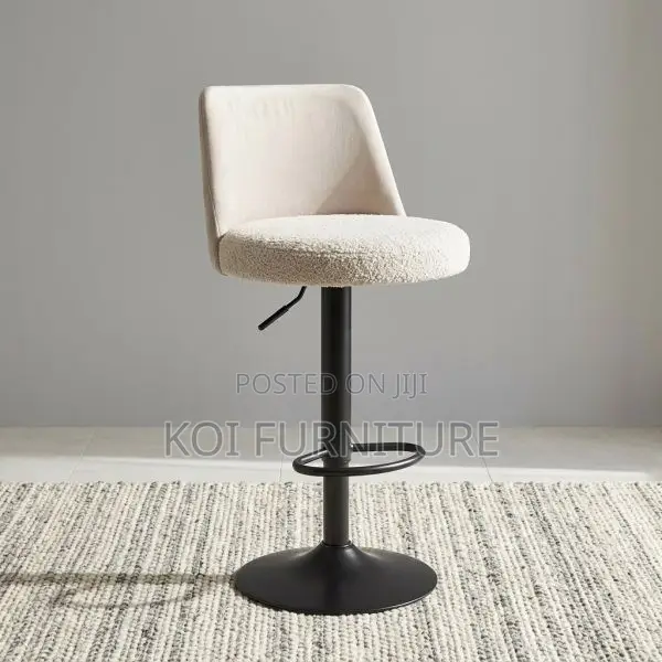 Barstool : Bouclair Adjustable Fabric and Metal Barstool