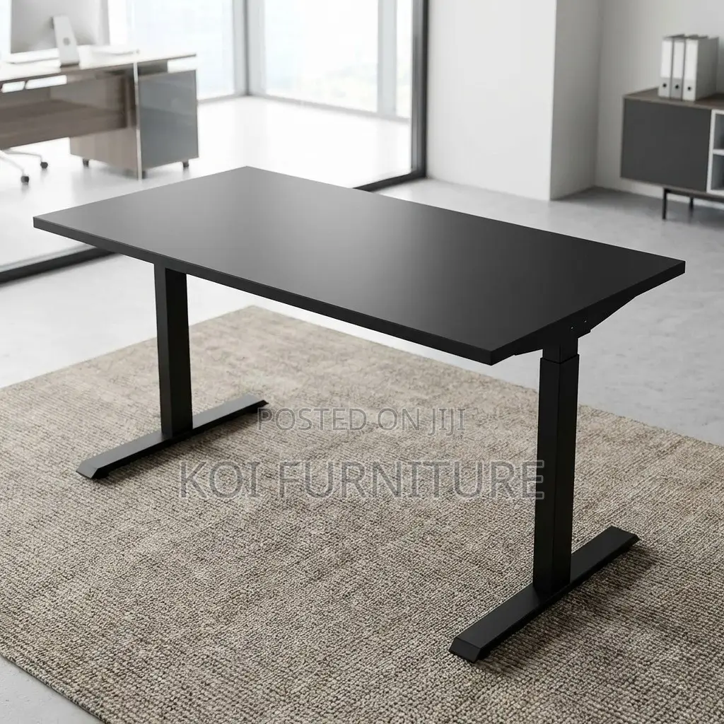 Office Desk : 1.2m Black Lasa Electric Sit-to-Stand Desk