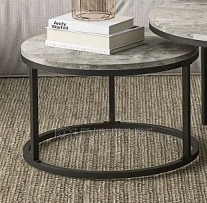 Coffee Table; Marble Round Home Office Coffee Table