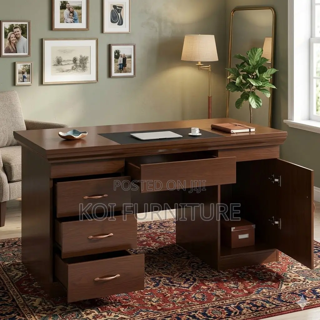 Office Desk; 1.4 Meters Mahogany Study Office Desk