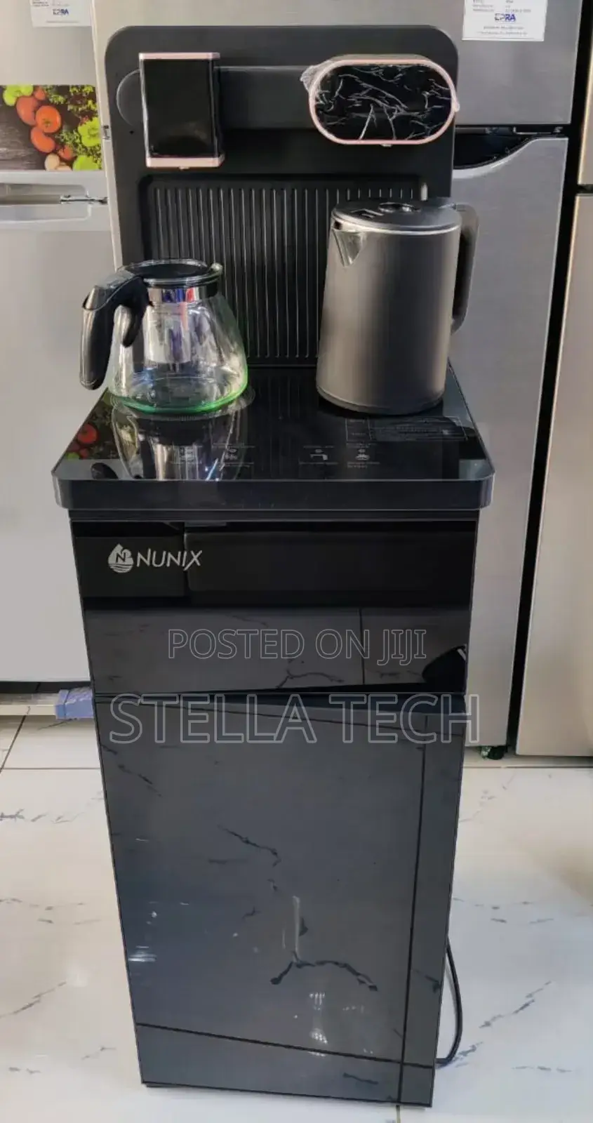Black and Silver Nunix A1c Bottom Load Hot and Cold Water Dispenser