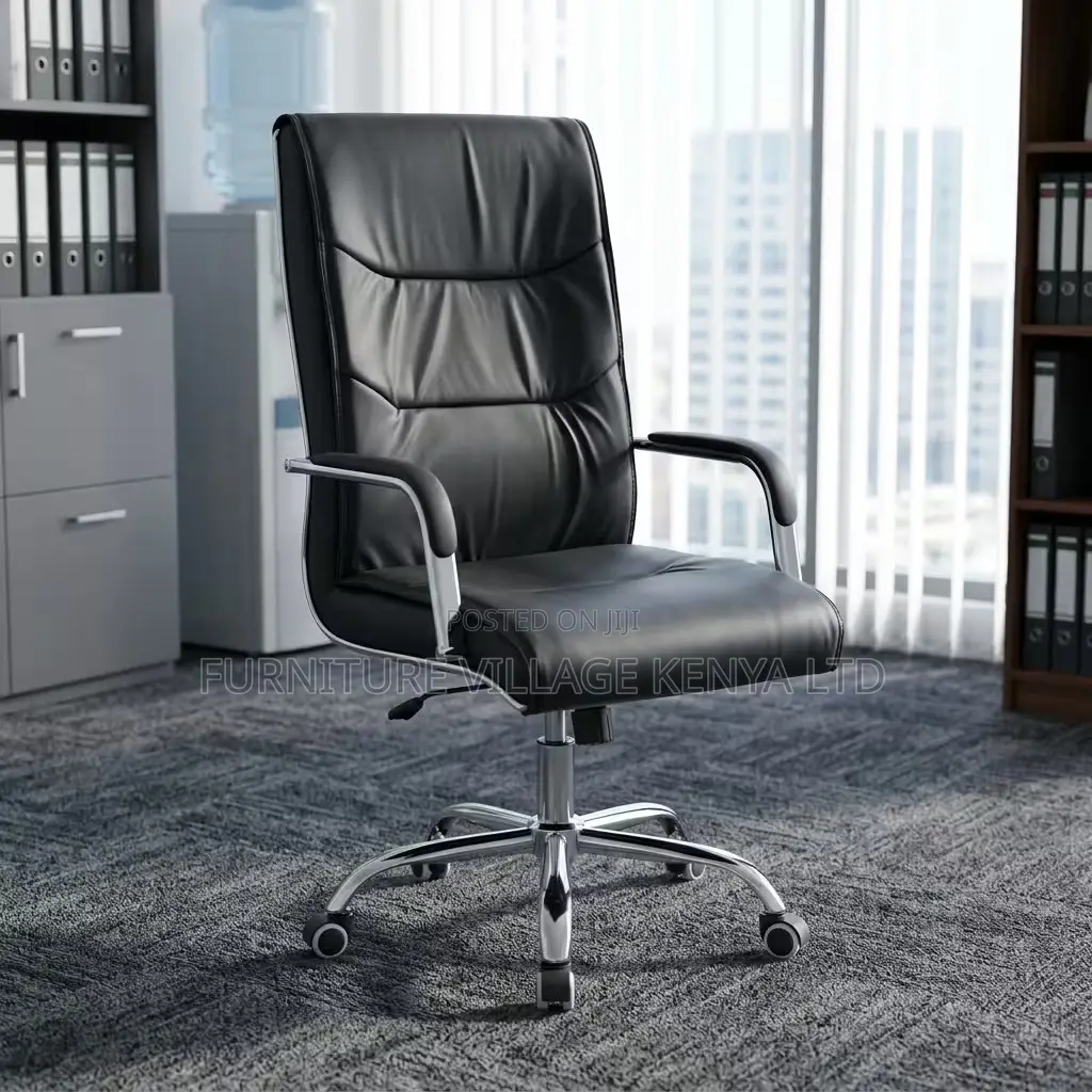 Leather Swivel Computer Seat.
