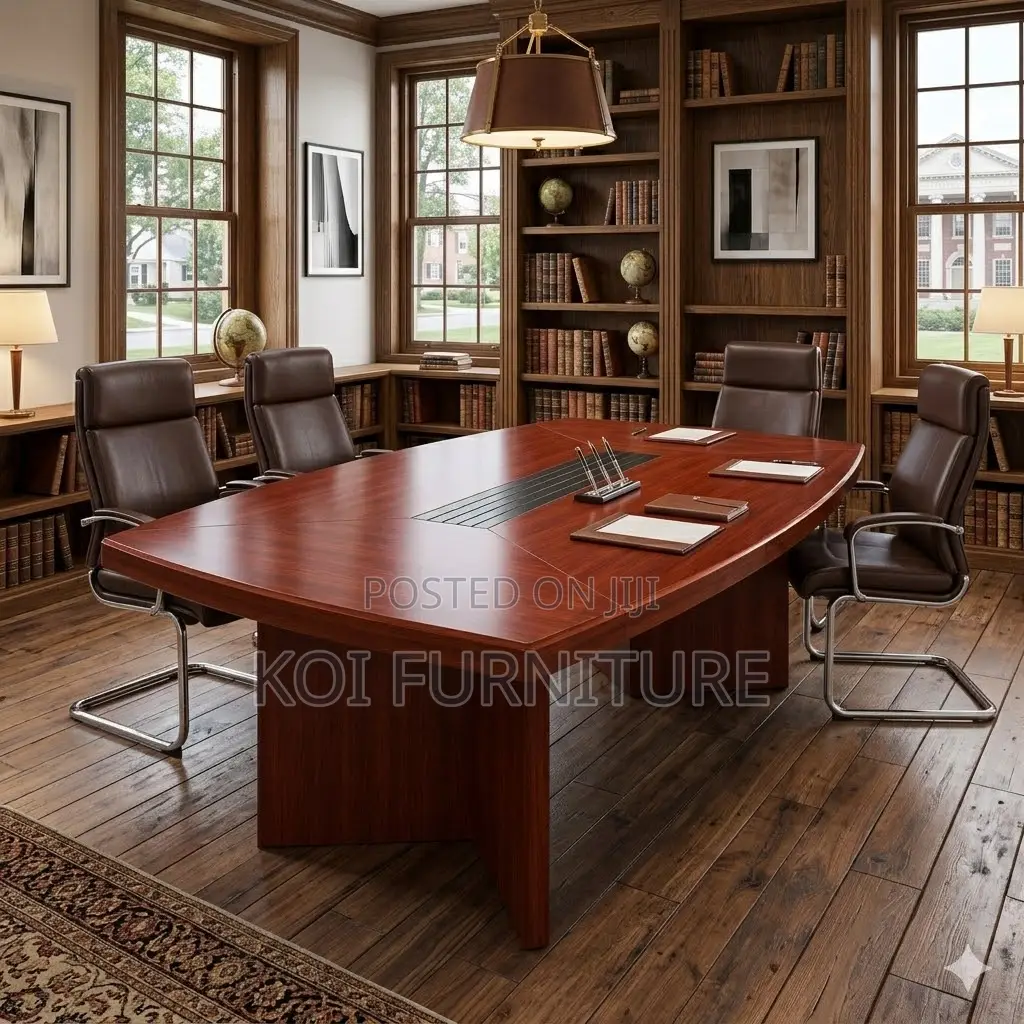 Boardroom Table; 2400mm Mahogany Executive Boadroom Table