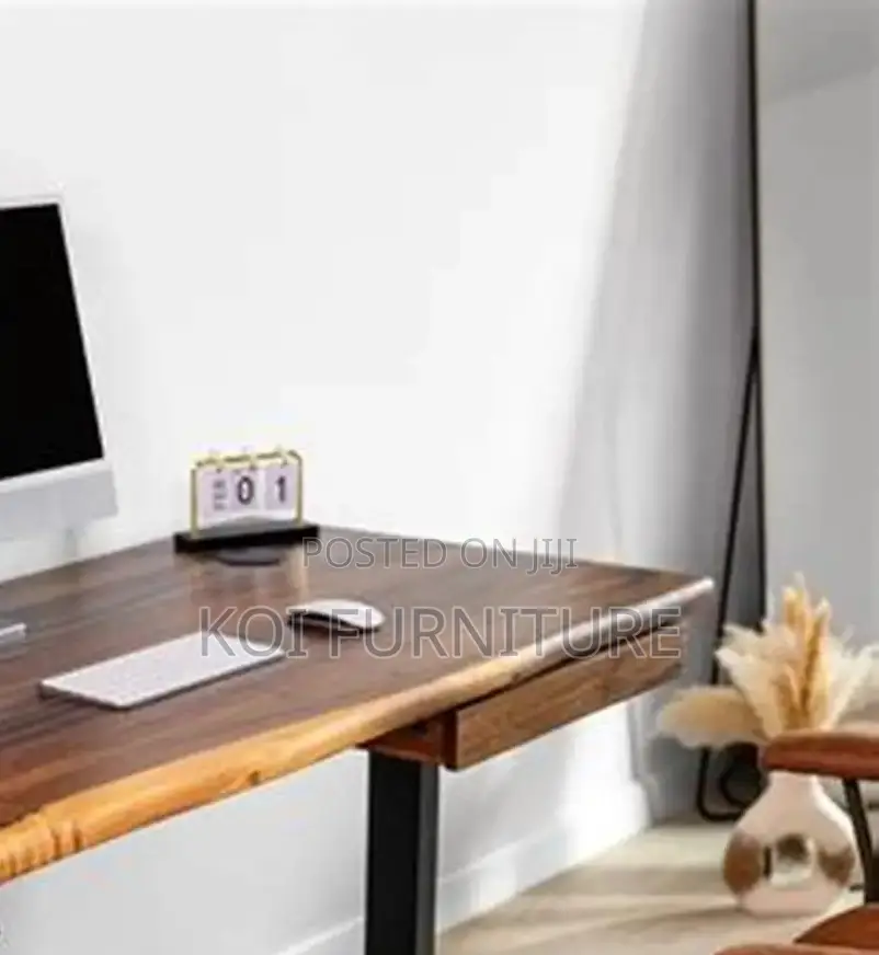 Office Desk; 1200mm Electric Standing Wood Edge Desk