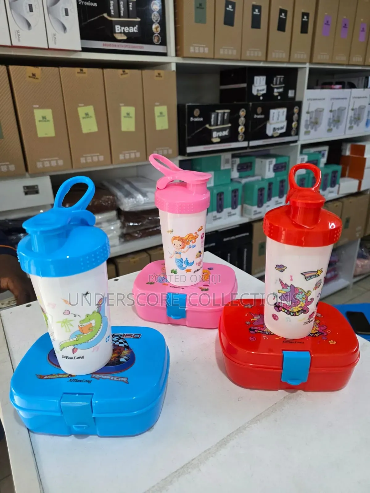  *2pcs Cartoon Themed Kids Lunch Box /Snack Box With Water Bottle