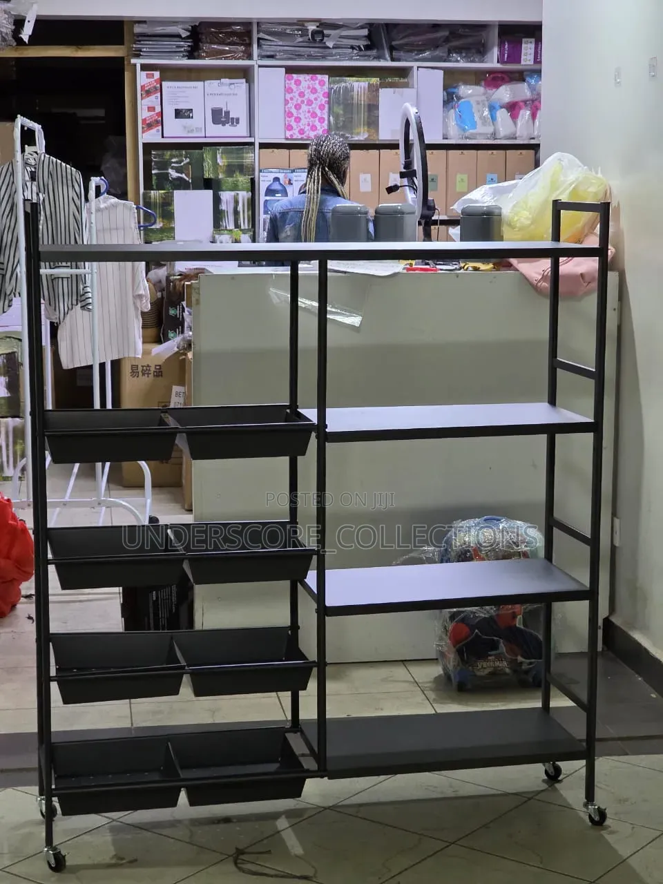 Multifunctional Strong Metallic Rack With Movable N Lockable Wheels