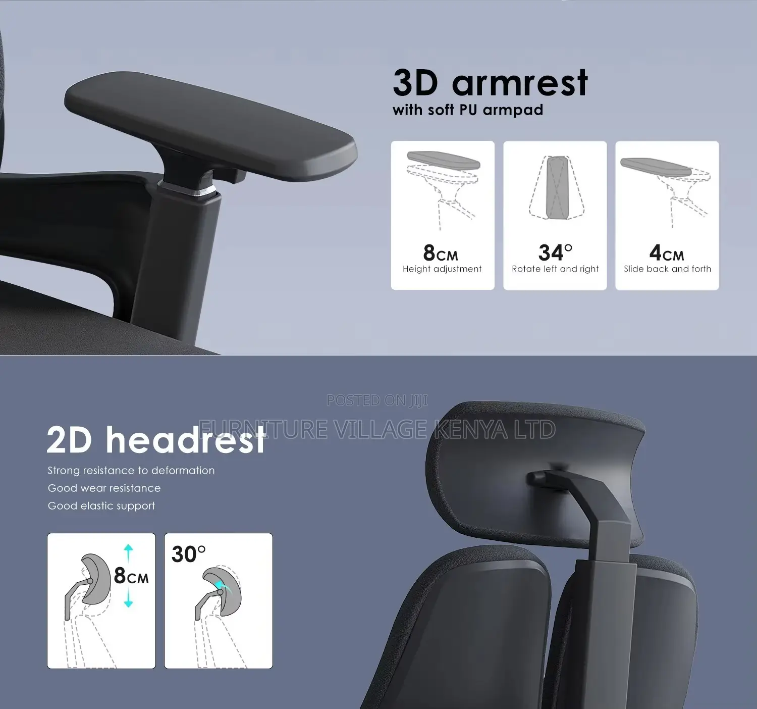Dual Back Ergonomic Desk Chair