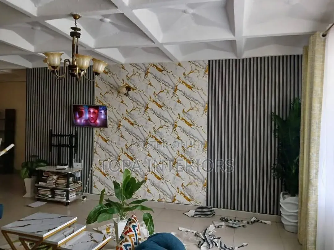 Generic Wall Decor Fluted Wallpapers For Living Room Wall Decoration