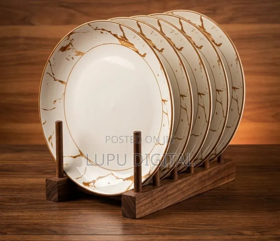 *Gold Rapture Ceramic Dinner Plate* Size:10.5 Inch. A a Set of 6pcs
