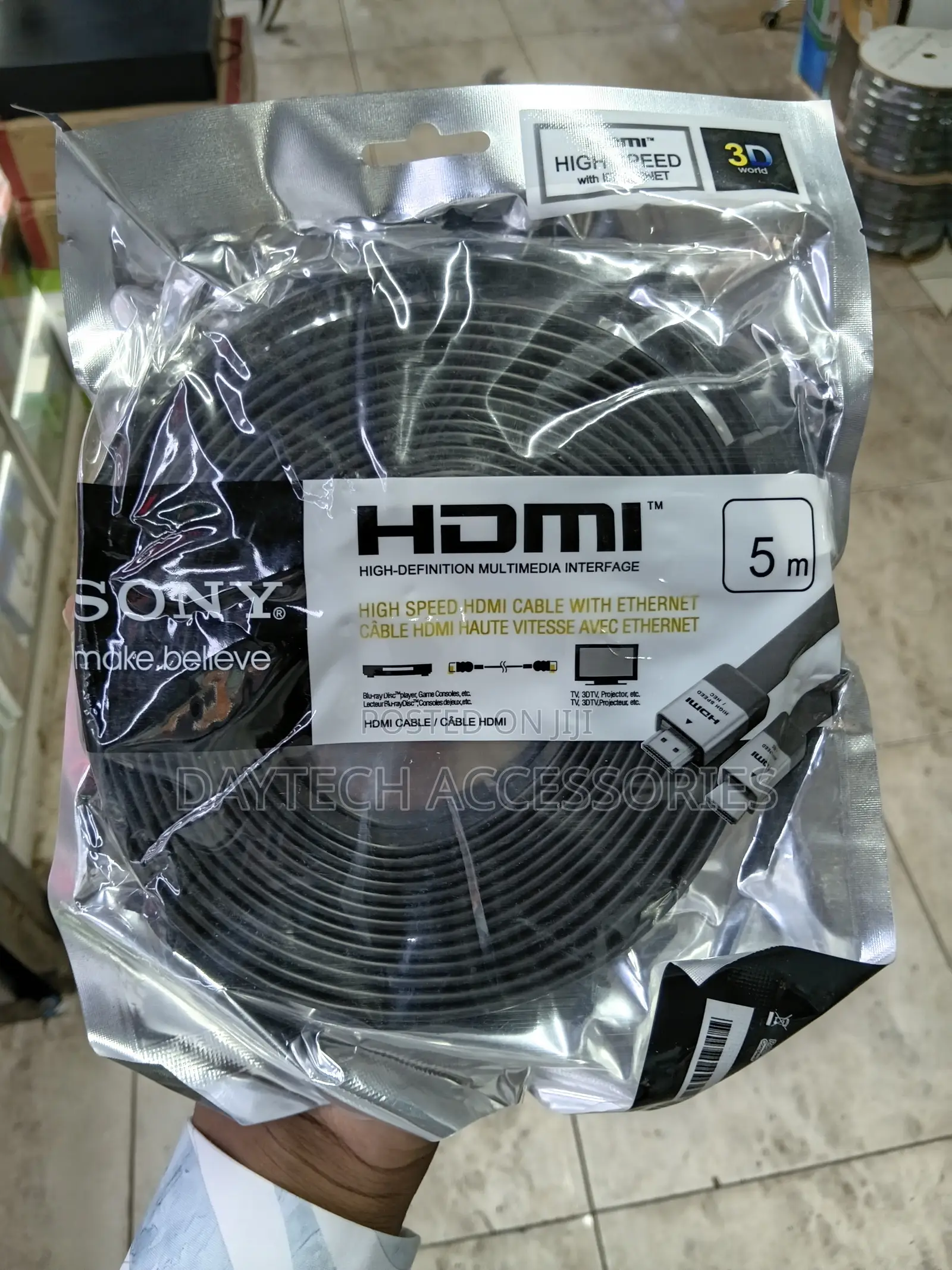 5-Meter Sony Flat High Speed Hdmi Cable With Ethernet.