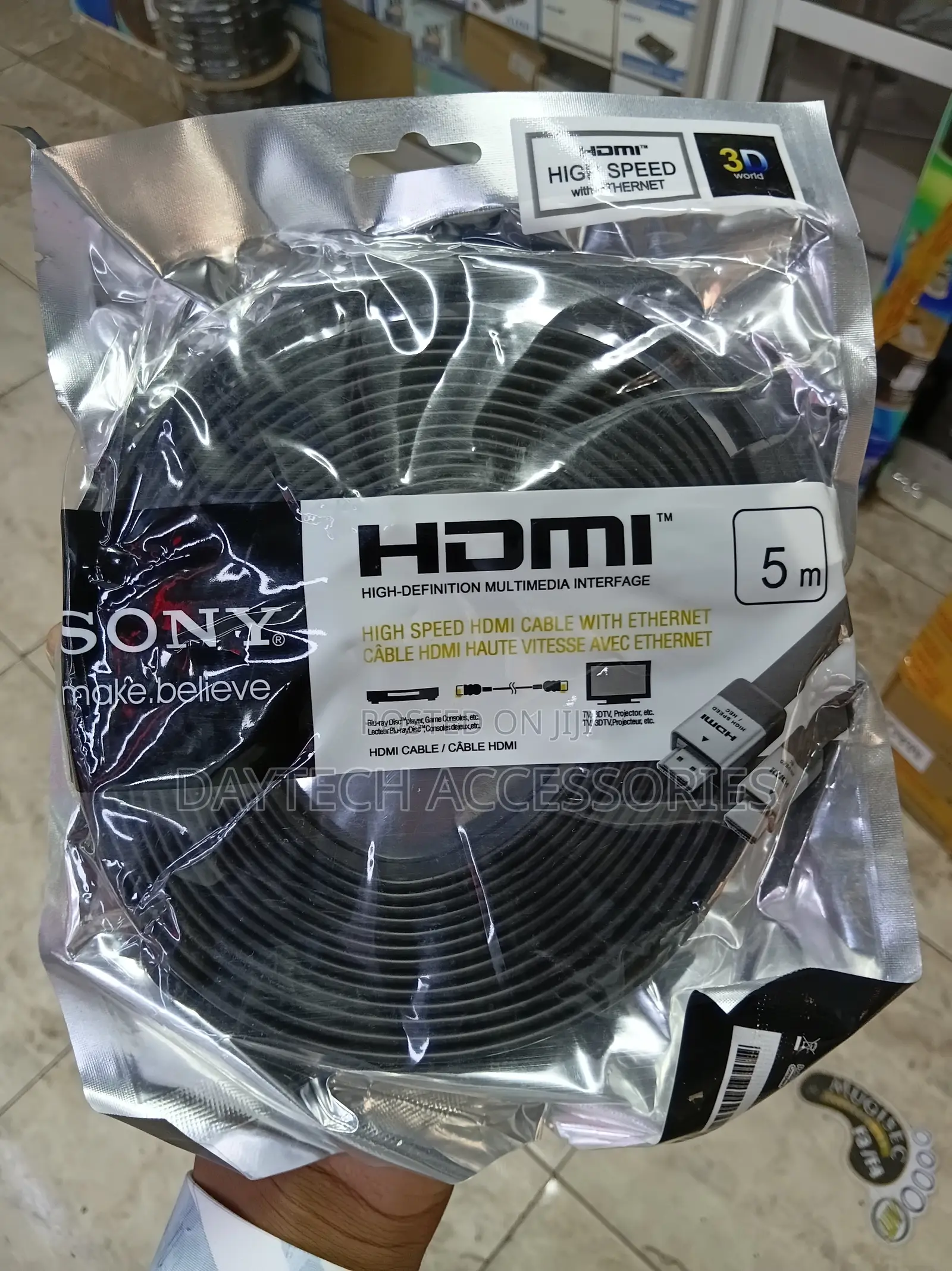 5-Meter Sony Flat High Speed Hdmi Cable With Ethernet.