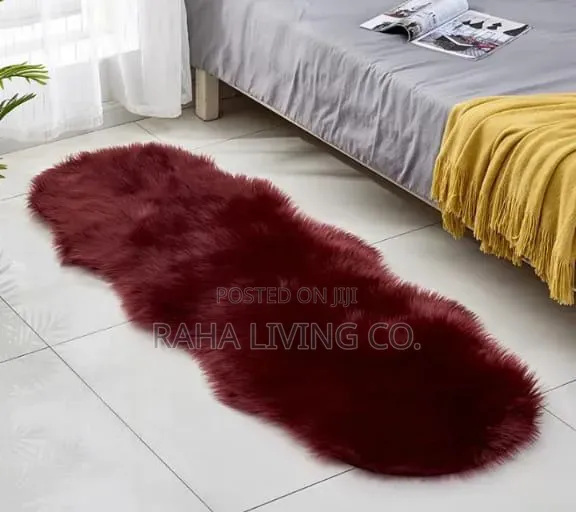 Faux Fur Bedside Carpet | 60x180cm | Irregular Shape