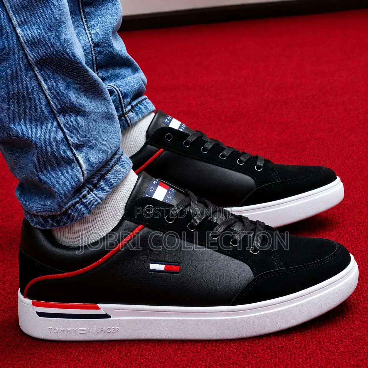Black and White Tommy Hilfiger Mens Sneakers