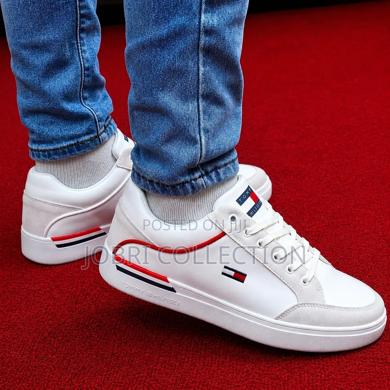 Black and White Tommy Hilfiger Mens Sneakers
