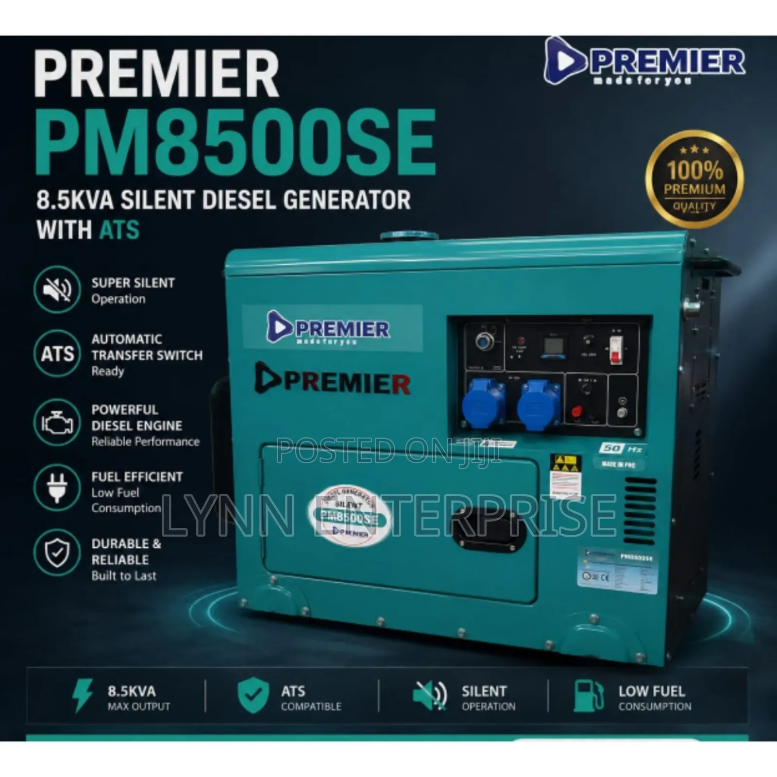 Premier Pm8500se 8.5kva Silent Diesel Generator With Ats