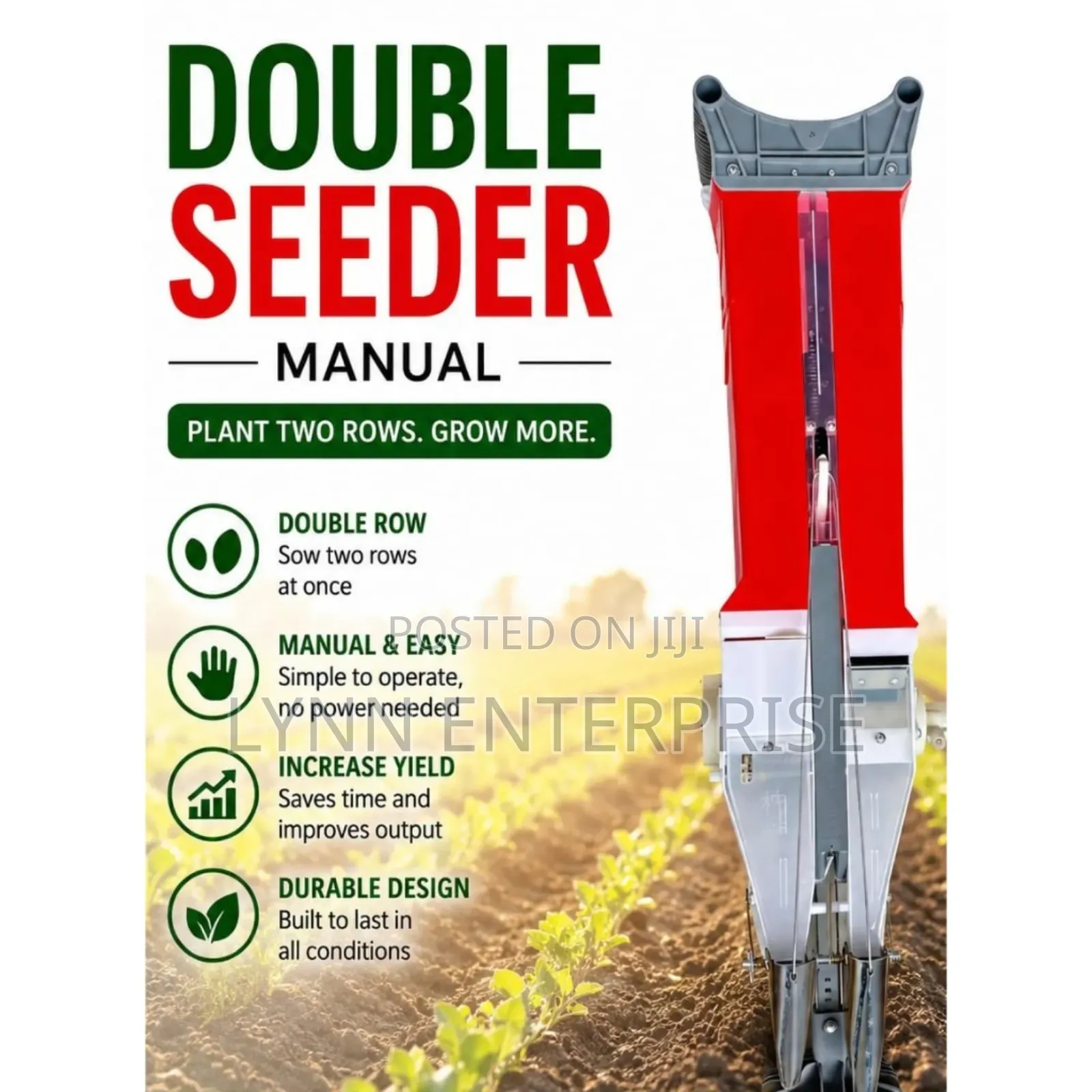 Plant 2 Rows /Double Manual Seeder