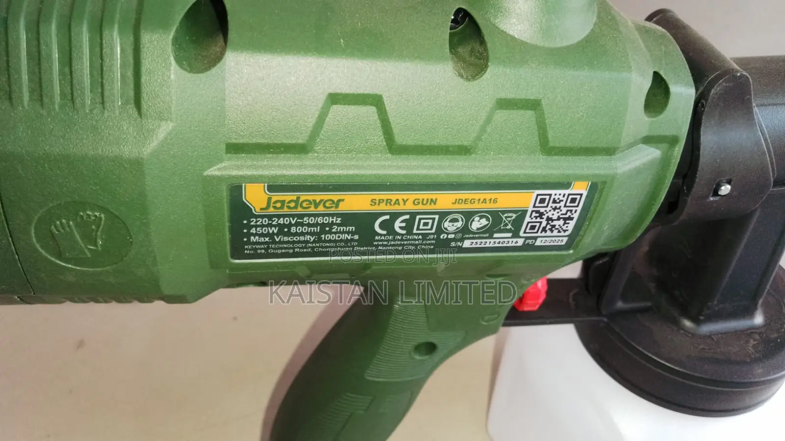 Jadever 450w Electric Paint Spray Gun 800ml 2mm Nozzle –Jdeg1a16