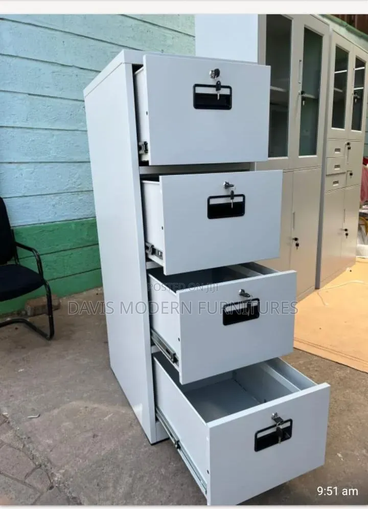 A Tall Metal Storage Cabinet