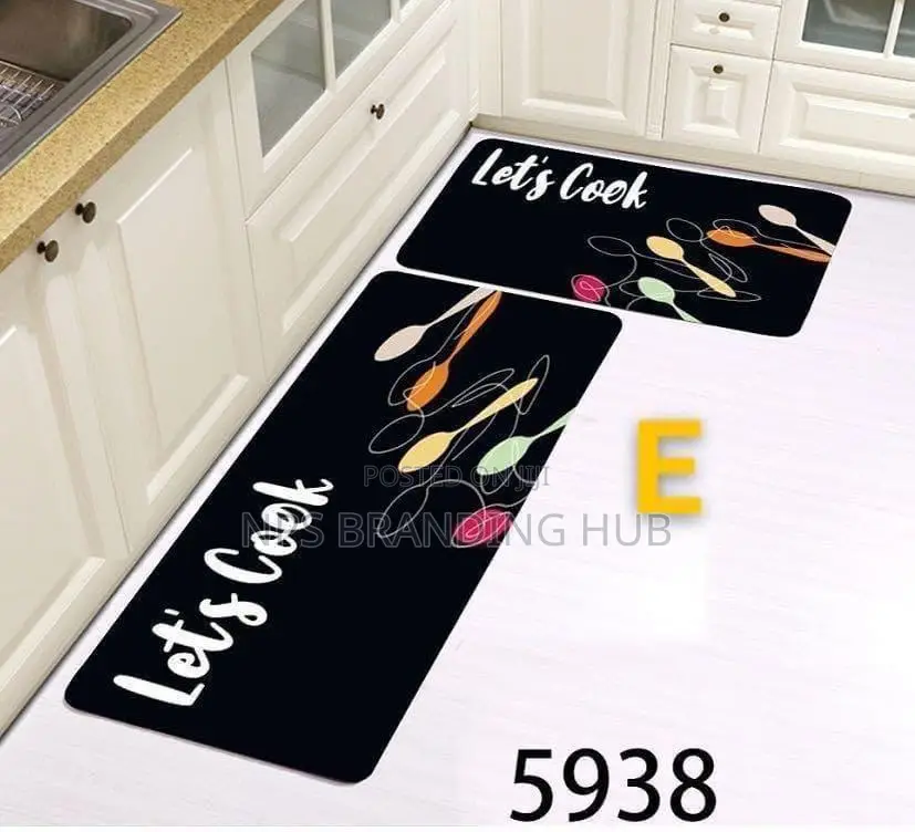 2 Pc Non-Slip Kitchen Mat With Rubber(120*45cm ,75*45 Cm)Stda