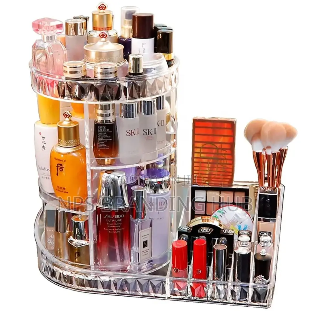 Diamond Pattern Transparent Acrylic Skin Care Product Storage Rack