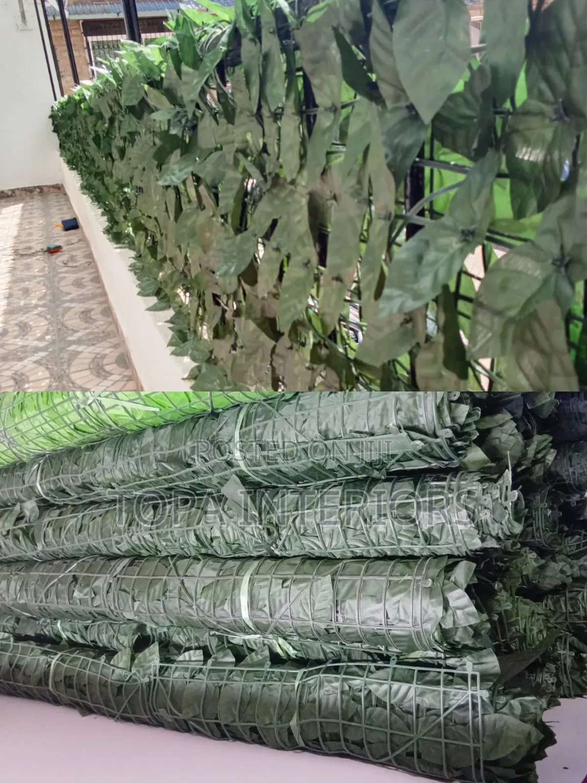 Dark Green Synthetic Balcony Privacy Fence Hedges