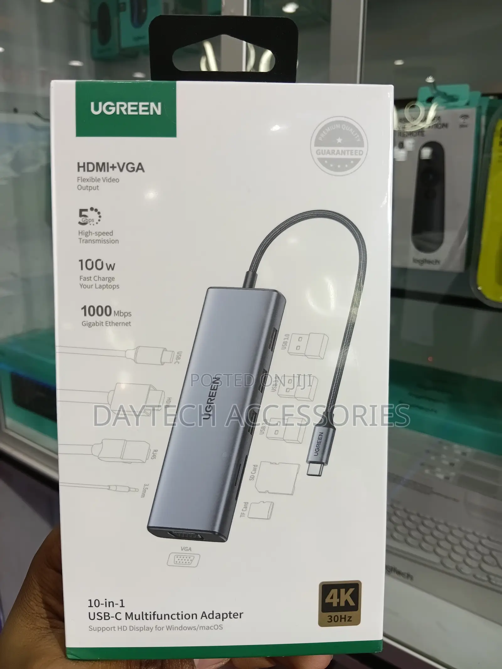 Ugreen Usb-C 10-in-1 Docking Station With Hdmi and Vga - Black