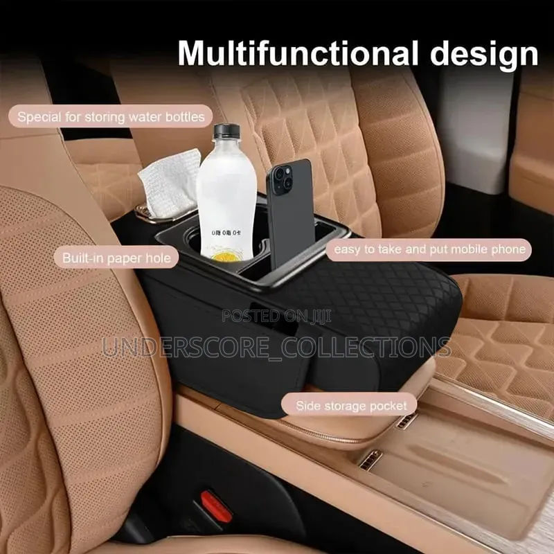 Auto Center Console Armrest Cushion With 2 Cups Holder,Tissue Holder