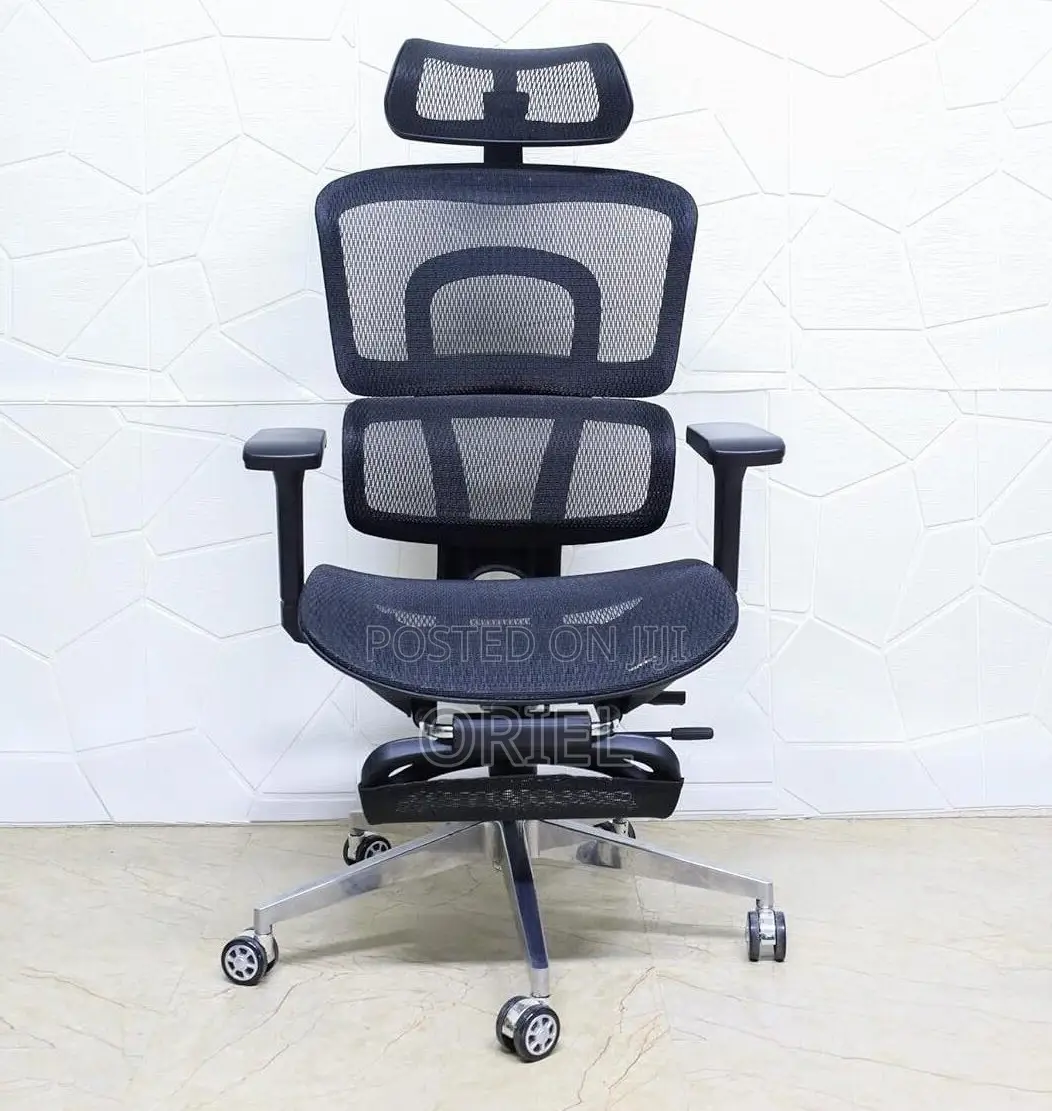 Office Chair : Black Orthopedic High-Back Mesh Chair